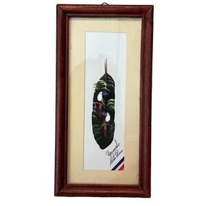 Costa Rica Feather Toucan Birds Hand Painted Tropical Art Framed Travel Signed